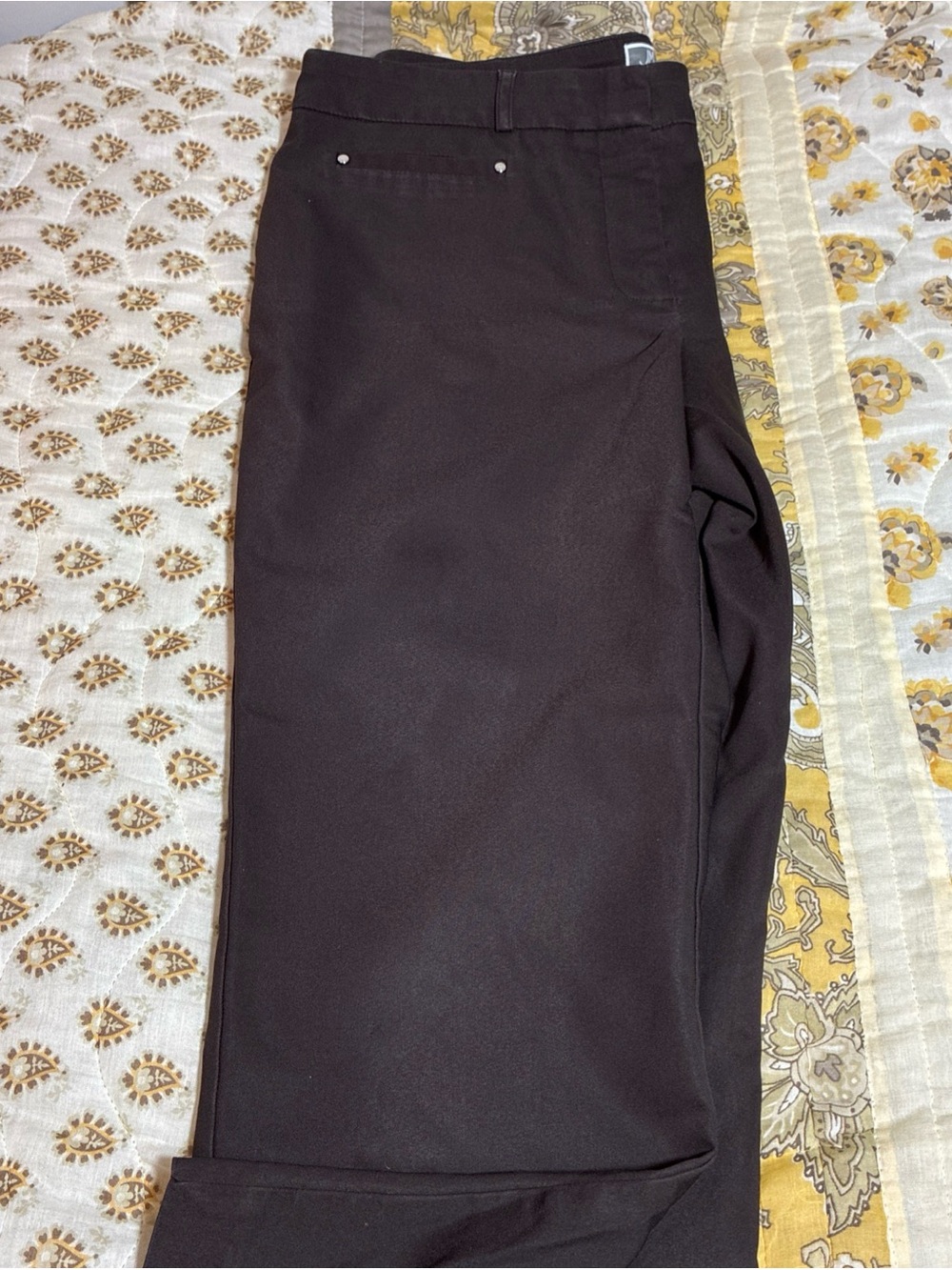 JM Collection Dress Pant 14PS Brown Sheen Control Business Casual Preppy